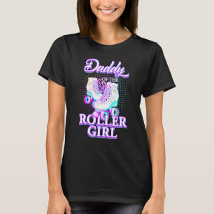 Papa der Roller Girl Rollschuh Geburtstags-Match T-Shirt