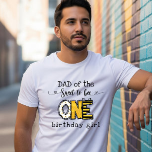Papa der Süßen zur Bieneneins Geburtstag floral T-Shirt