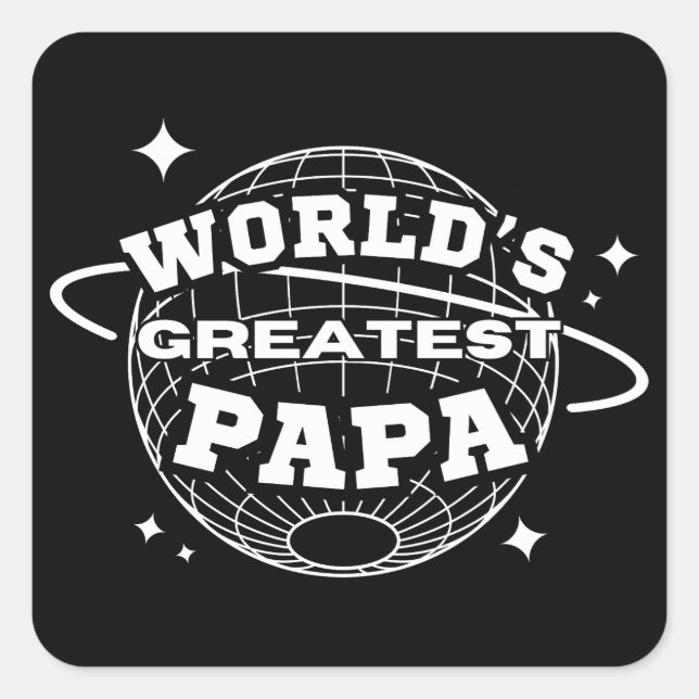 Papa der Welt Quadratischer Aufkleber (Vorderseite)