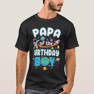 Papa des Geburtstags-Astronauten Familie Weltraum T-Shirt