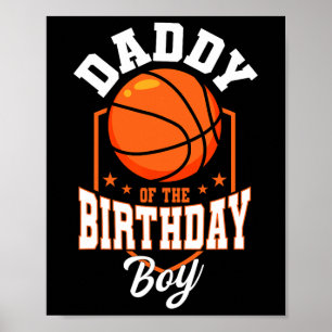 Papa des Geburtstags Boy Bysketbyll Thema Bday Pa Poster