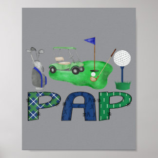 Papa des Geburtstagsjungen Hole In One Golf Sport Poster