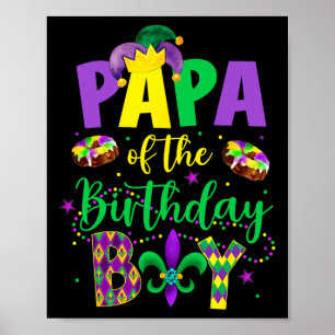 Papa des Geburtstagsjungen-Shirt Mardi Gras Daddy  Poster
