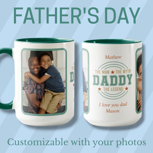Papa, die Legende Fotos Vatertag Tasse (Daddy, the legend custom photos Father's Day Mug)