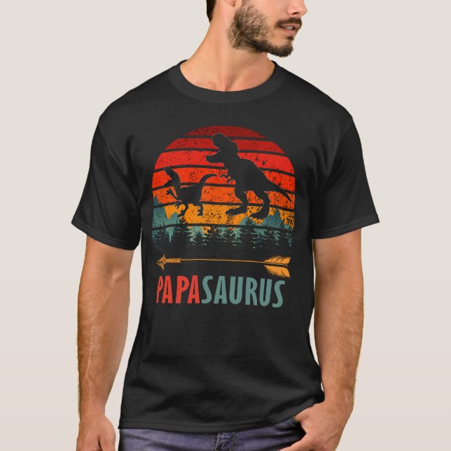 Papa-Dinosaurier-Tag T-Shirt (Vorderseite)