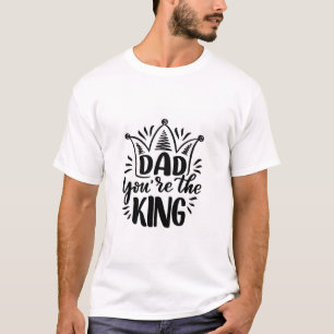 Papa, du bist der König Schwarzes Weißes Vatertags T-Shirt