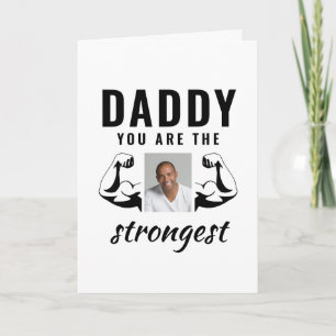 Papa, du bist der stärkste lustige Vater Foto Karte