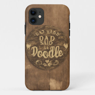 Papa d'un Coque mobile Doodle Vintage Wood