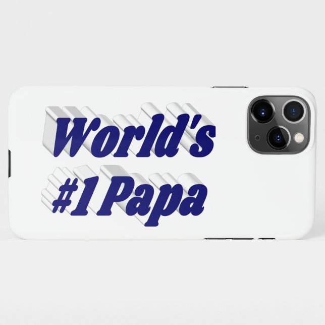 Papa dunkelblauer Text iPhone Gehäuse Hülle (Rückseite (Horizontal))