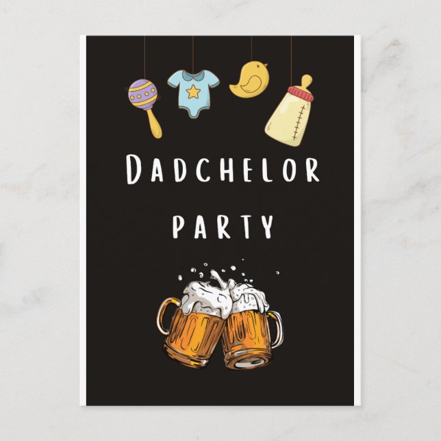 Papa Dusche Windeln Papa-Party lädt ein Postkarte (Vorderseite)