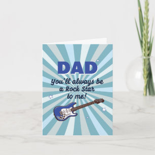 Papa E-Gitarre Rockstar Cool Blau Karte