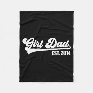 Papa einer Tochter seit 2014 Retro Stolzer Vater Fleecedecke