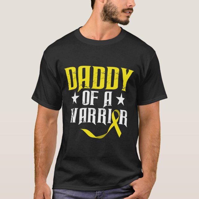 Papa eines Kriegers für Krebs im Kindesalter 2 T-Shirt (Vorderseite)