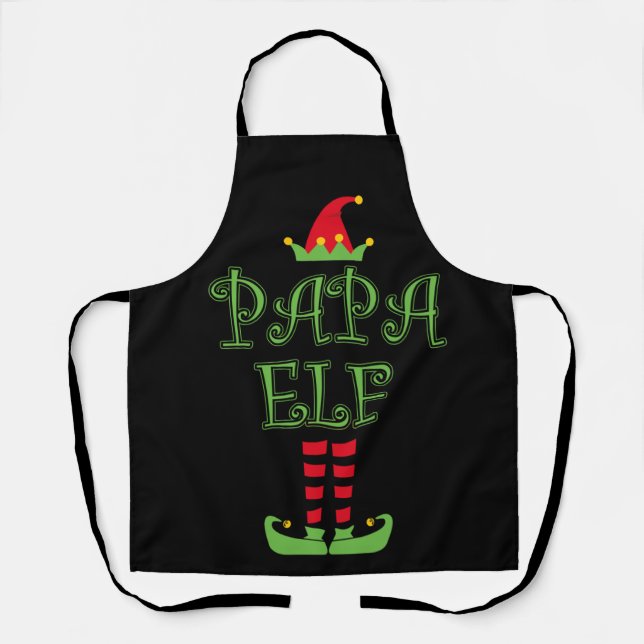 Papa Elf Christmas TShirt Schürze (Vorderseite)
