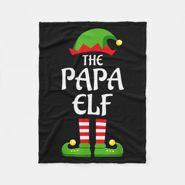 Papa Elf Family Matching Group Christmas Dad  Fleecedecke (Vorderseite)