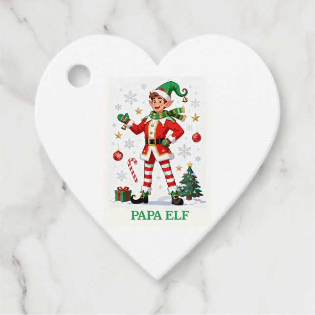 “Papa Elf: Magical Holiday Cheer” Geschenkanhänger (Vorderseite)