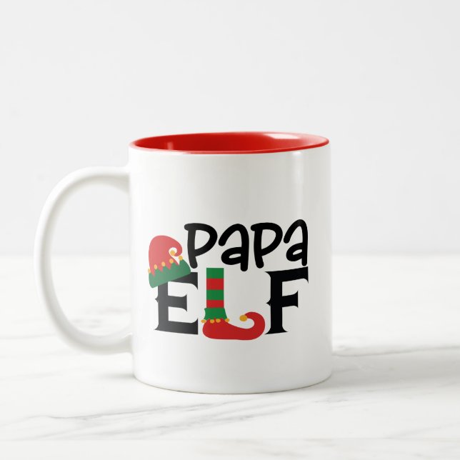 Papa Elf Zweifarbige Tasse (Links)