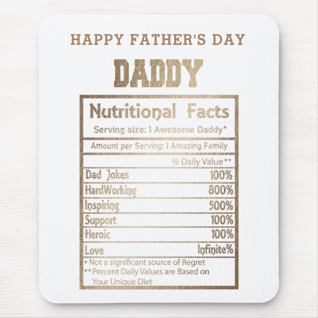 Papa ernährungsphysiologische Fakten Mousepad (Vorne)