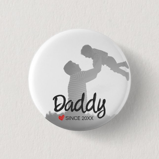 Papa, erster Vatertag, erster glücklicher Vater Button (Vorderseite)