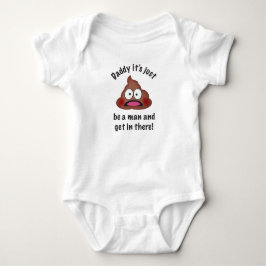 Papa, es ist gekackt, ein Mann zu sein und hineinz Baby Strampler