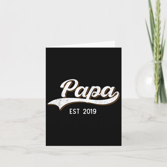 Papa Est 2019 Soon To Be Grandpa To Be Announcemen Karte (Vorderseite)