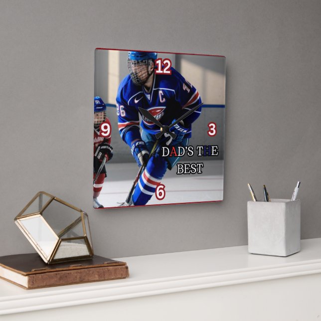 Papa est la meilleure horloge du mur de hockey Car (Bureau)