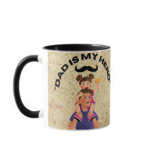 "Papa est mon héros" Fête des Pères tasses