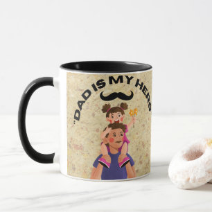 "Papa est mon héros" Fête des Pères tasses
