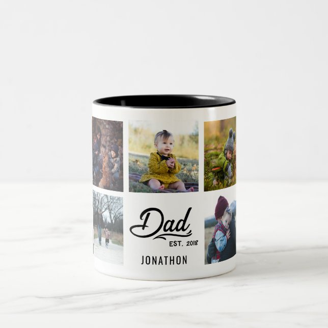 Papa Est. Mug photo personnalisée 2018 (Centre)