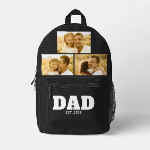 Papa Established Fett Text Schwarz 3 Foto Bedruckter Rucksack