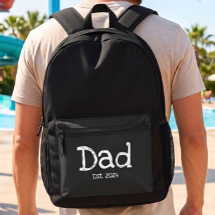 Papa Established Fett Weißer Text Schwarz Bedruckter Rucksack