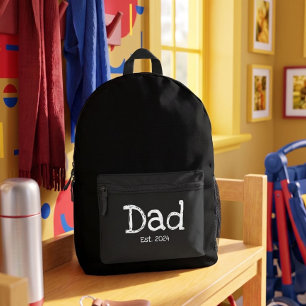 Papa Established Fett Weißer Text Schwarz Bedruckter Rucksack
