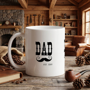 Papa Established Schnurrbart Jahr westliche Vintag Kaffeetasse