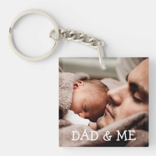 Papa et moi Porte - clé photo personnalisé