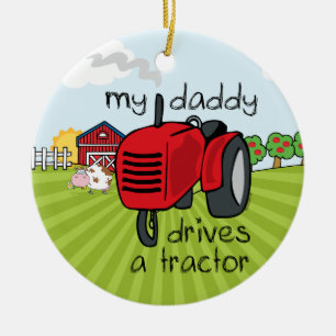Papa fährt einen Traktor Erinnerungsornament Keramikornament