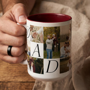 Papa Familien-Fotocollage Alles Gute zum ersten Va Zweifarbige Tasse