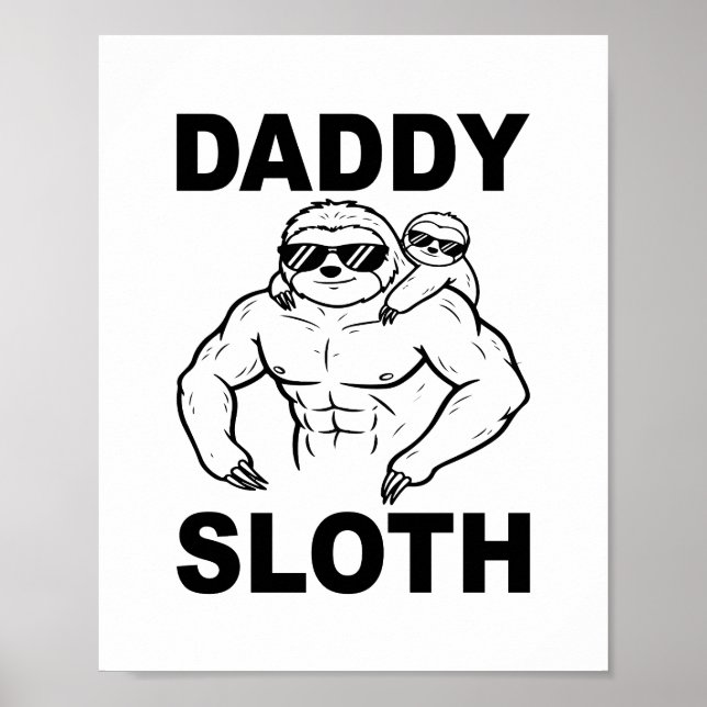 Papa Faultier Poster (Vorne)