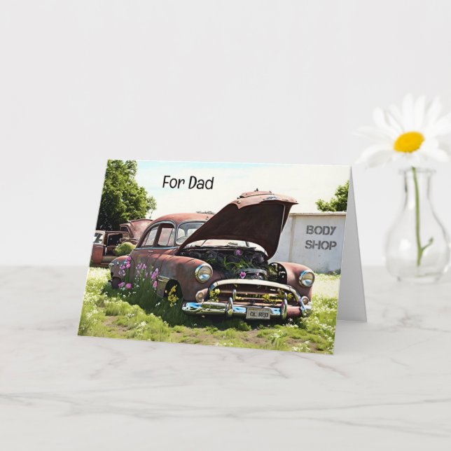 Papa Fête des Pères Corps de Papa Carte Drôle (Petite plante)