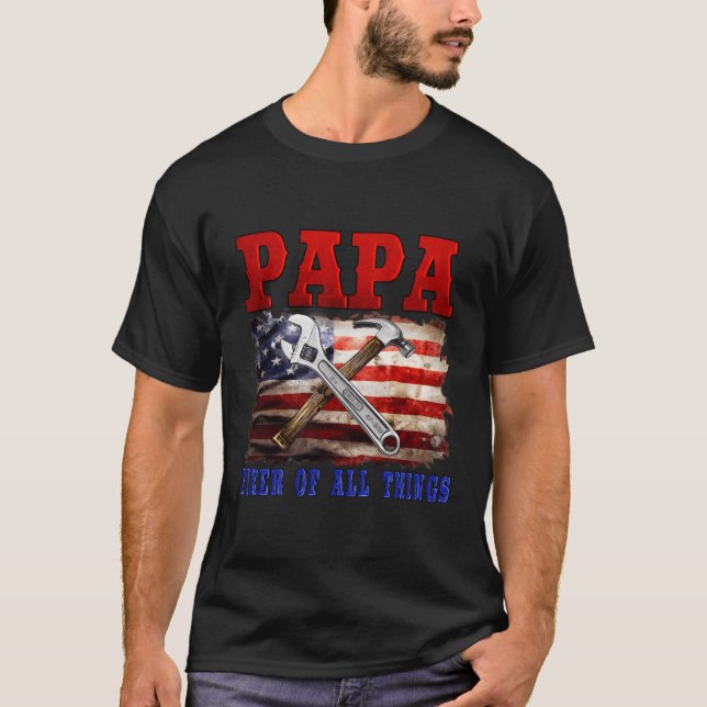 Papa Fixer aller Dinge Tools Vater Väter Day Han T-Shirt (Vorderseite)