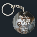 Papa-Foto-Vatertag der Welt Best Schlüsselanhänger<br><div class="desc">Der Beste Papa-Foto-Schlüsselanhänger der Welt zum Vater</div>