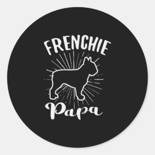 Papa Französische Bulldogge Frenchie Französischer Runder Aufkleber