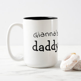 Papa Fun Personnalisé Noir Blanc Mug Deux Tons