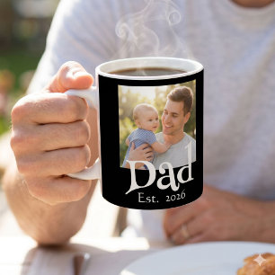 Papa Gegründet Foto Schwarz Lustig Fett Einfach Kaffeetasse
