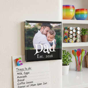 Papa Gegründet Foto Schwarz Lustig Fette Einfache Magnet