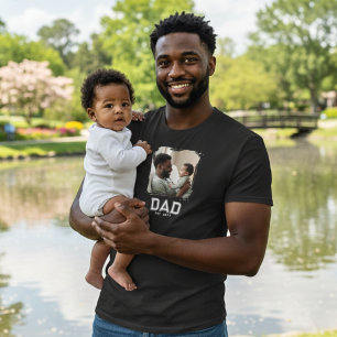 Papa Gegründet Jahr Fett Weiß Schwarz Foto T-Shirt
