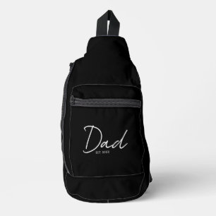 Papa Gegründet Minimales Skript Schwarz Weiß Crossbody Bag