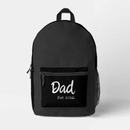Papa gegründet Schrift weiß Bedruckter Rucksack
