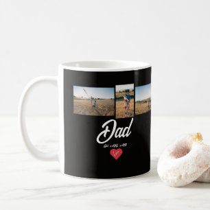 Papa Gegründet White Schrift Rot Herz 3 Foto Kaffeetasse
