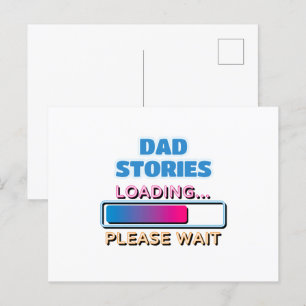 Papa-Geschichten laden Bitte warten Postkarte