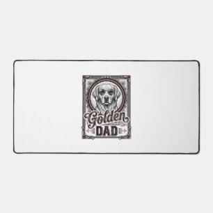 Papa Golden Retriever Dessin de gravure vintage_1